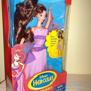 Vintage MEGARA Doll.  DISNEY&#39;S HERCULES Fashion Secrets Mattel Year 1996. Size 11&quot; Tall. Made in China.