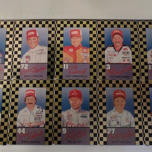 Campeones de la Copa Winston de NASCAR. 10 tarjetas coleccionables de metal de 1995. Edición especial. Fabricadas en EE. UU.
