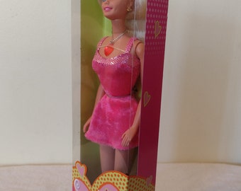 strapless open back dress Barbie x Unique Vintage Red Hearts Loving You Swing Dress XL/14-16 main image 1