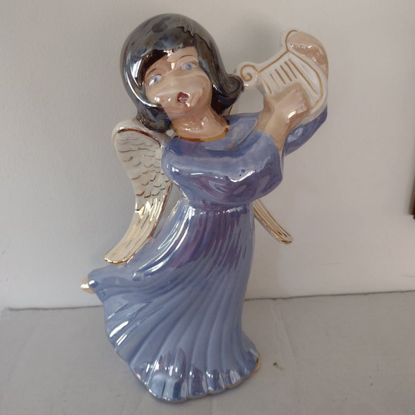 Vintage Mold Angel, Large, Hand Painted Glitter.