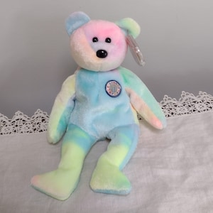 Vintage TY BB Bear. Birthday Beanie Babies Collection Year 1999. Original Beanie.  Made In China. New Condition.