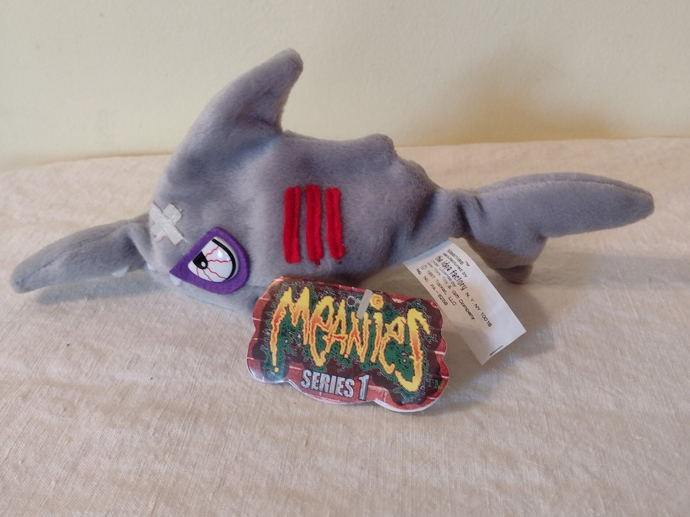 Vintage Meanies-series 1, 1997. A Hammered Head Shark. Made in New York ...