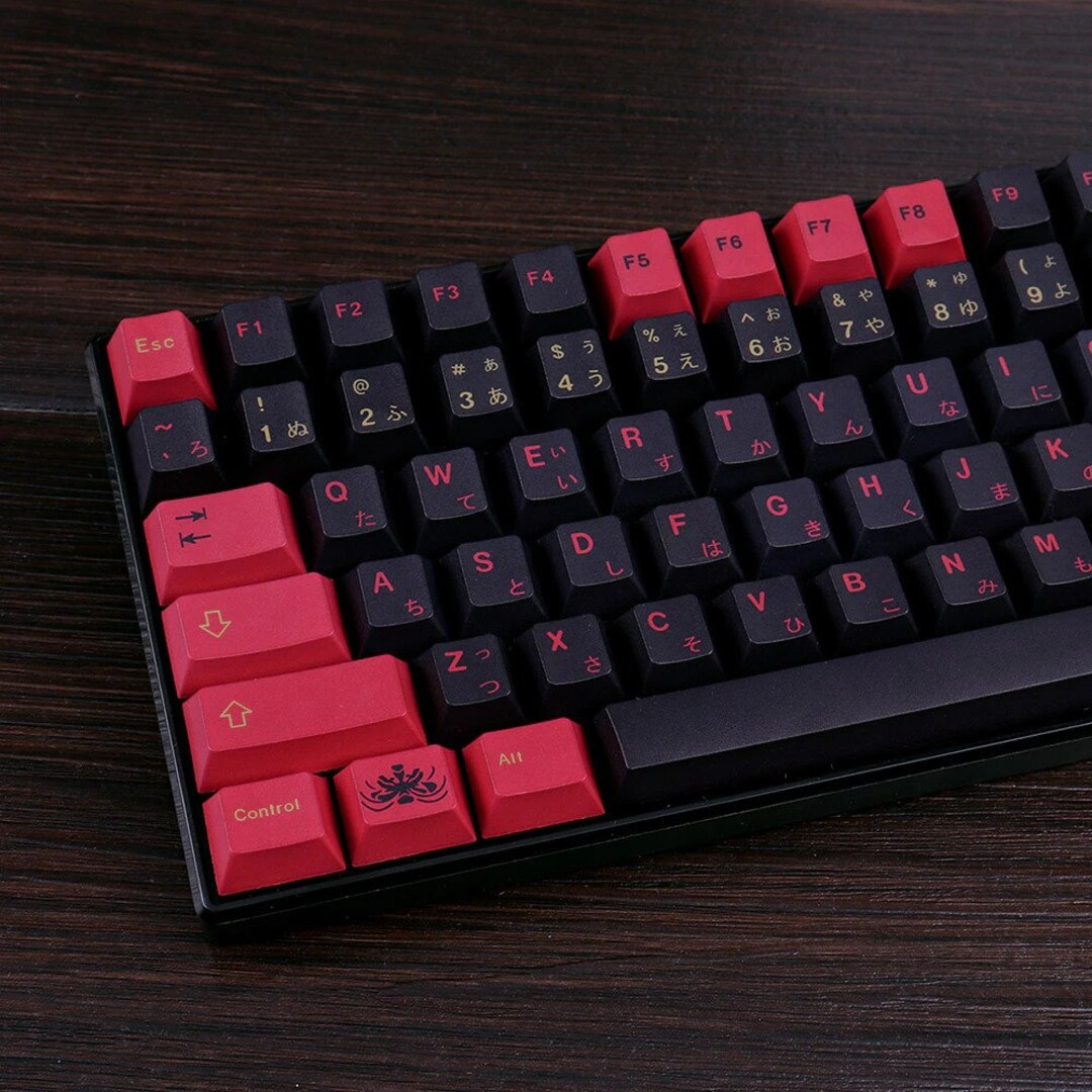 129 Red Black Japanese Keys PBT Dyesub Keycaps Mechanical Etsy UK