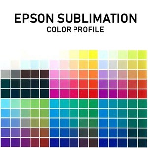 Könnte beinhalten: Eine Farbkarte, die das Farbprofil für den Epson-Sublimationsdruck zeigt. Die Karte besteht aus 64 kleinen Quadraten, die jeweils eine andere Farbe zeigen.