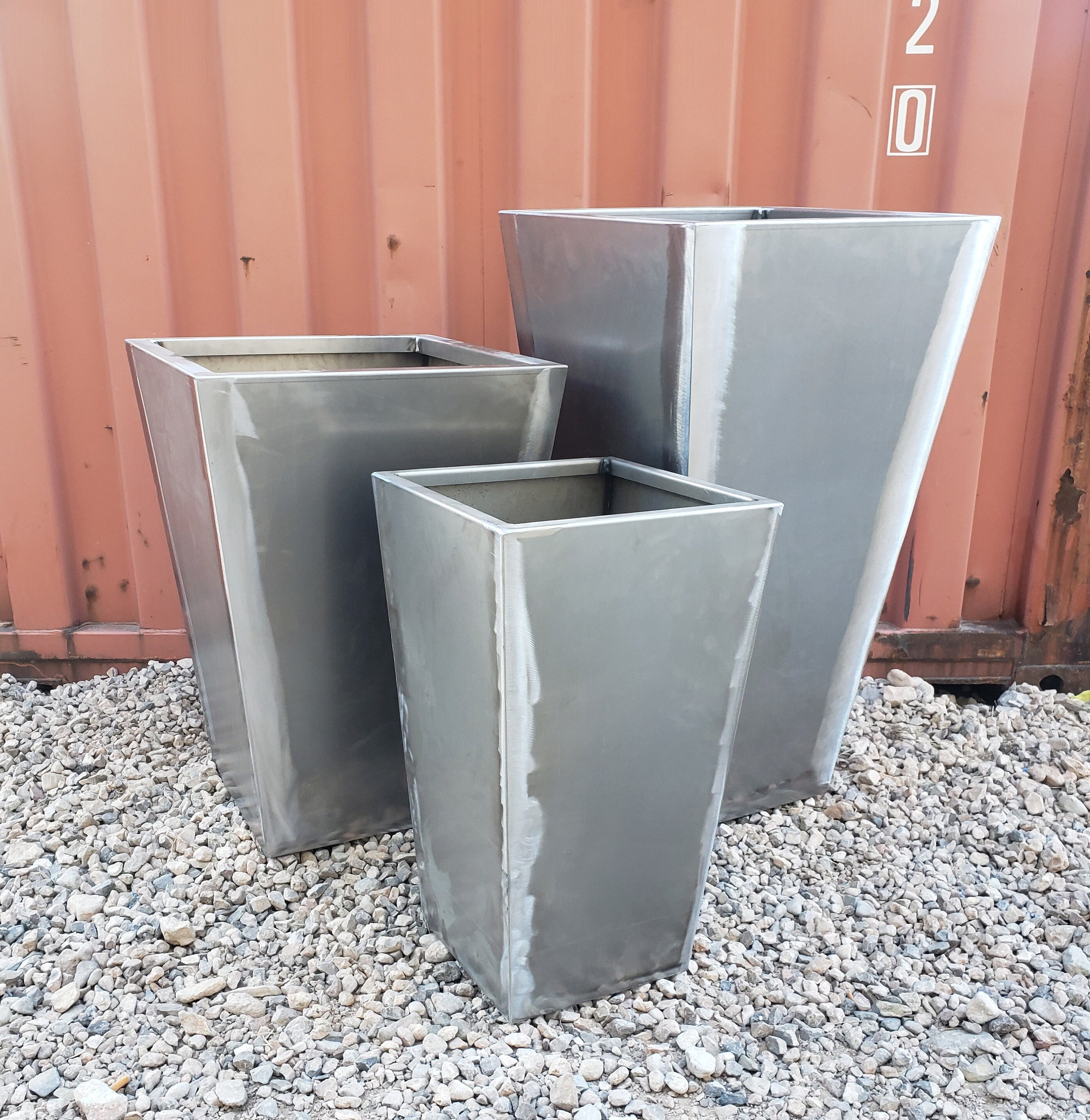 Raw Steel Tapered Pedestal Planter - Etsy