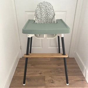 Sage green full cover silicone placemat for IKEA Antilop highchair // IKEA highchair tray cover // Non-slip mat for Antilop highchair //