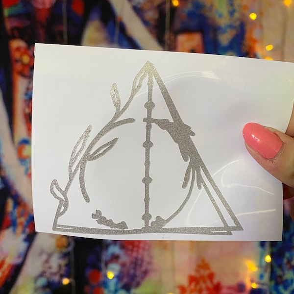 Deathly Hallows Floral Decal