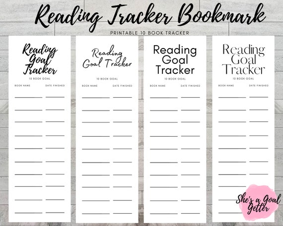 Reading Goal Tracker Bookmark Printable Pdf Printable Etsy