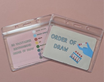 NURSING Lanyard Cards, 1 Double Sided Cards Order Of Draw, Nurse Lanyard Plastic Card Nurse, NHS Nursing School Notes, Nurse Gift Essentials