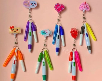Badge Real With Pens Retractable Pen Reel Nurse Pens Badge Holder Doctor Pens Keychains Nursing Clip Midwife Pens Badge Gift Nurse Badge NHS