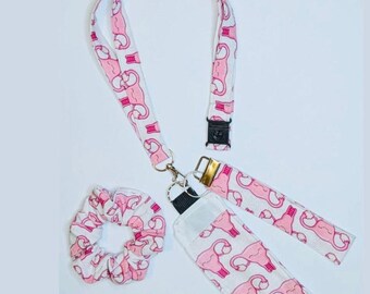 Uterus Accessories, Nurse Lanyard, Midwife Scrunchie, Cuterus Wrislet Keychain Teacher's Gift NHS Gift Breakaway Lanyard Student Nurse Gifts