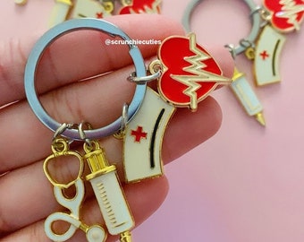 Nurse/Midwife Keyring/Keychain, Small Personalised Gift, Book Bag Tag, Style Keyring, Motel Keychain, Healthcare, NHS Nurse gift, HCA