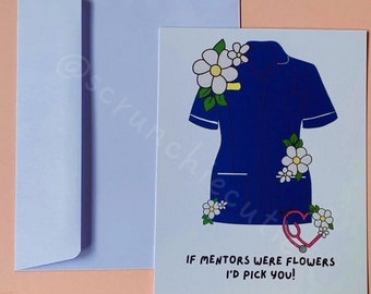 Mentor Card Nurse NHS Nurse Mentor Gift Nurse Card Midwife Mentor Gift Paramedic Mentor Gift Thank you Mentor Thank you card Thank you Nurse