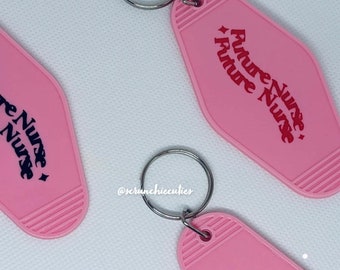 Future Nurse/Midwife Keyring/Keychain, Small Personalised Gift, Book Bag Tag, Motel Style Keyring, Motel Keychain, Healthcare, NHS