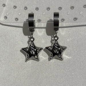 Bubbly star earrings | grunge jewelry hypoallergenic y2k goth edgy alt fairy punk aesthetic dangly chunky coquette minimalist