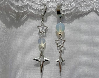 Celestial Star Dangle Earrings | Hypoallergenic Mismatched Y2K Jewelry