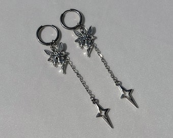 Fairy Star Dangle Earrings | Hypoallergenic Grunge Jewelry