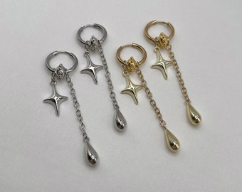 Star Drop Dangle Earrings | Hypoallergenic Y2K Grunge Jewelry