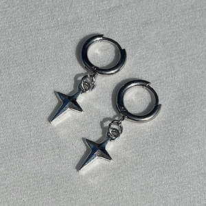 Little Star Huggie Earrings | Hypoallergenic Grunge Y2K Silver Jewelry