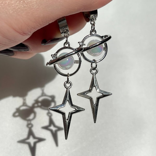 Pendientes de Neptuno / joyería grunge hipoalergénica y2k gótica atrevida alt fairy punk estrella estética dangly chunky coqueta minimalista