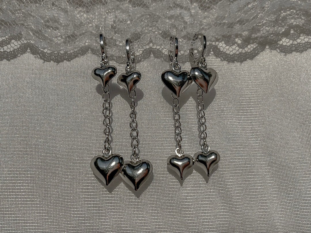 Mikovivi Gothic Herz Halsband & Ohrringe - Punk Rock Schmuck Set