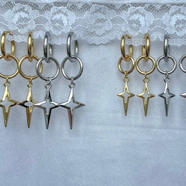 Pendientes estrellados / joyas grunge hipoalergénicas y2k góticas atrevidas alt fairy punk estética dangly chunky coqueta minimalista