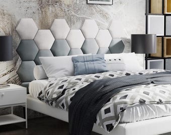 Paneles de pared tapizados – Nido de abeja - Cabecero de tela a medida