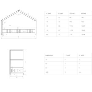 Hausbett Kinderbett mit Runde Geländer, Montessori Bodenbett, Pipit, House Bed 120x200, 140x200 Bild 4