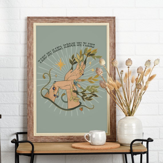 Taylor Swift Poster Willow Lyrics in Vintage Cottagecore  Aesthetic Wall Art | Taylor Swift Evermore Sage Green Wall Art