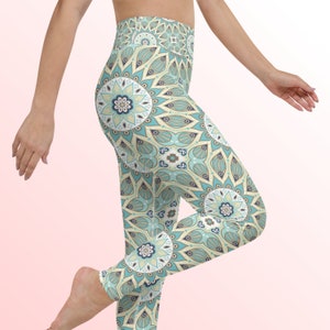 Mandala Leggings, Yoga Pants, Colorful Patterned High Waist Women&#39;s Leggings, Sizes XS-XL, Gym Clothing, Activewear, Yoga Leggings