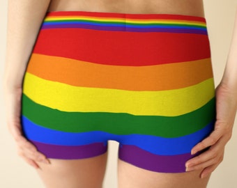 Gay Pride Rainbow Women's Boyshorts Booty Short - ABC Underwear