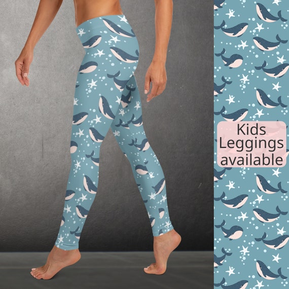 Whale Leggings, Leggings for Women, Full Length Leggings, Sizes XS-XL. P22  -  Canada