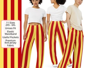 Carnival Circus Striped Unisex Wide Leg Pants Trousers. Sizes 2XS to 6XL, Striped Pants Trousers, Loungewear Bottoms, PJ's Pyjama Bottoms