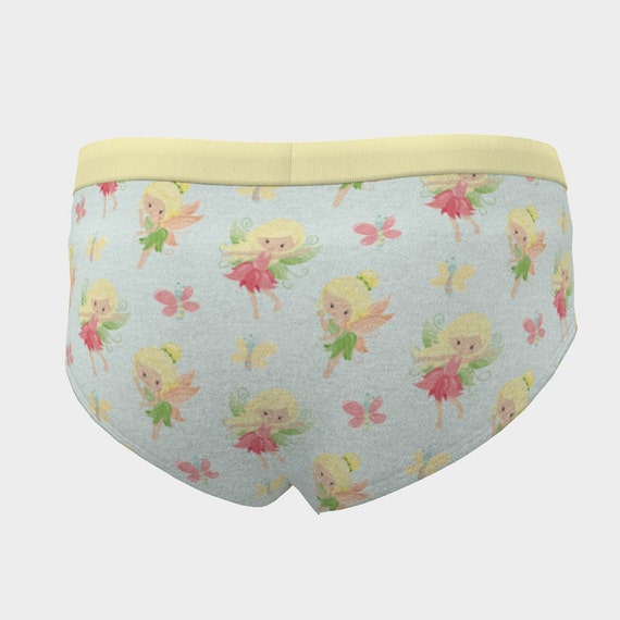 Womens Boyshorts, Butterfly Girl Pattern Briefs, Sizes XS-XL