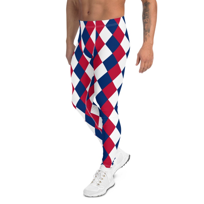 Red And Blue Polka Dot Men's Leggings
