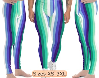 Gay Men's Pride MLM Leggings, Men's Meggings Sizes XS - 3XL, MLM Flag Leggings, Pride Festival Leggings, Workout Tights Pants, Gifts For Him