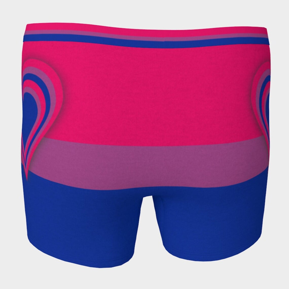 Bisexual Flag & Hearts Mens Boxer Briefs Underwear. Sizes XSXL. Gay