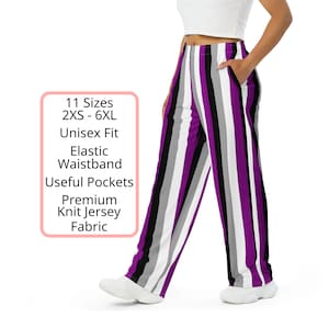 Asexual Pants, Asexual Pride Flag Trousers, Ace Unisex Wide Leg Pants, Pride Month Gift, LGBTQ Clothing, Loungewear PJ&#39;s Pyjama Bottoms