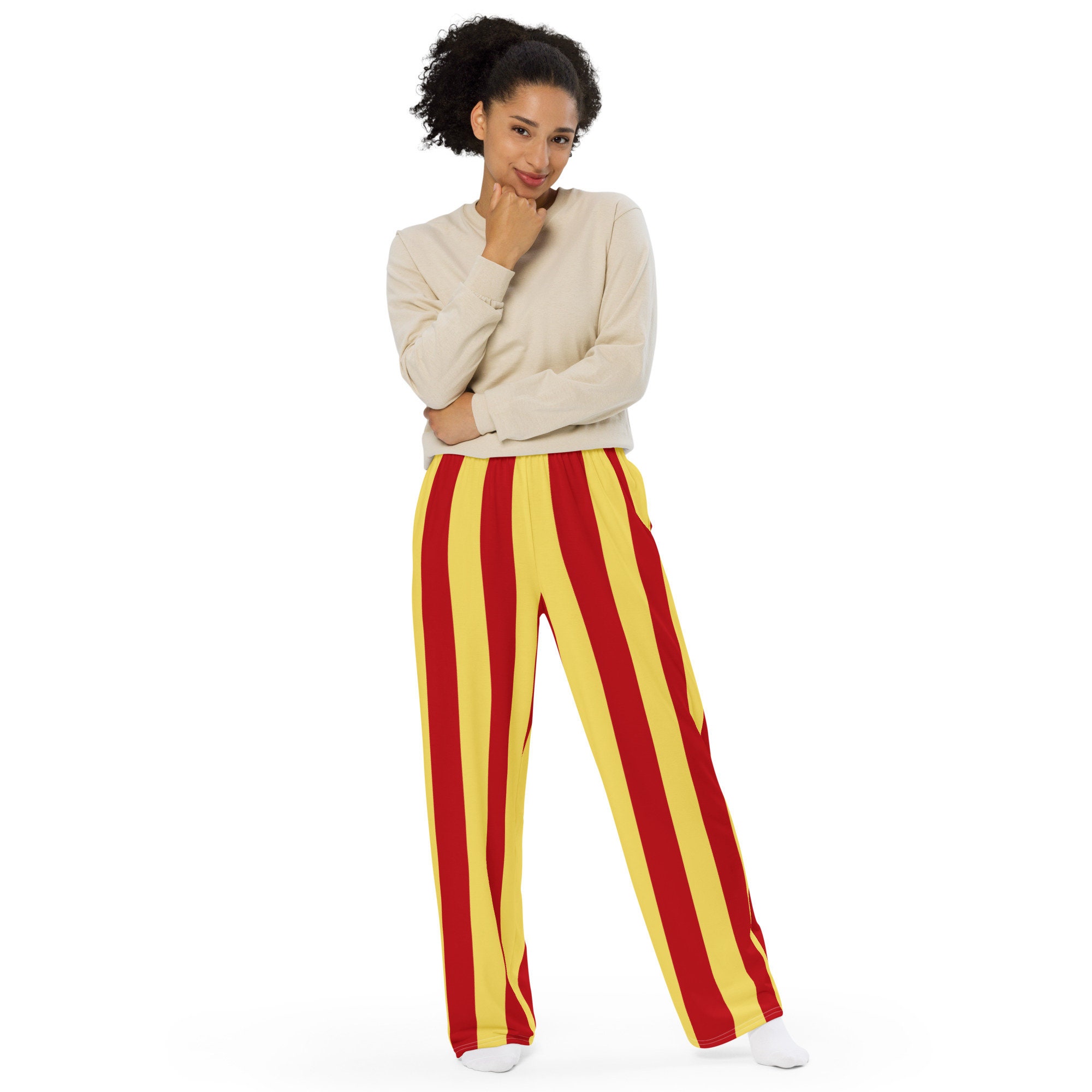 Carnival Circus Striped Unisex Wide Leg Pants Trousers