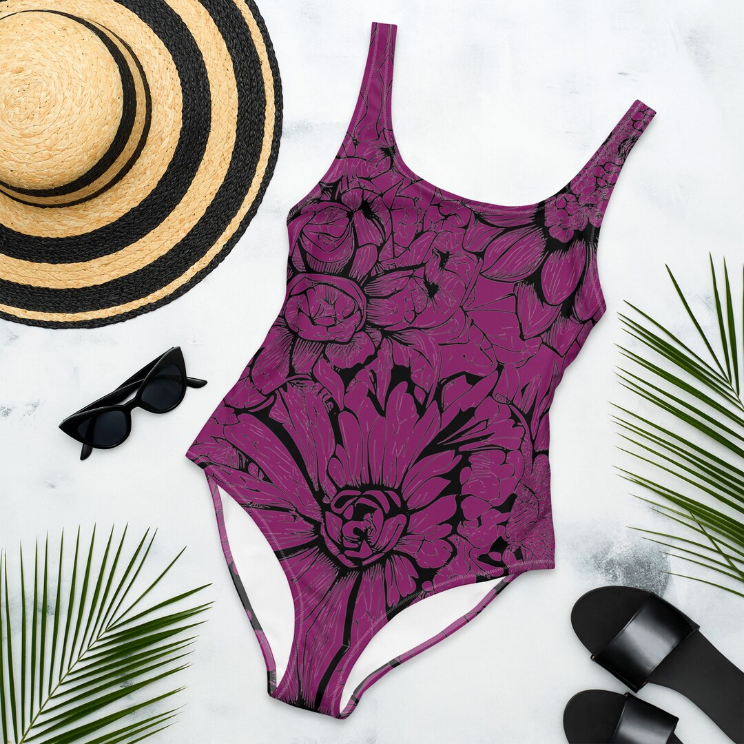 Floral purple swimwear main image 1
