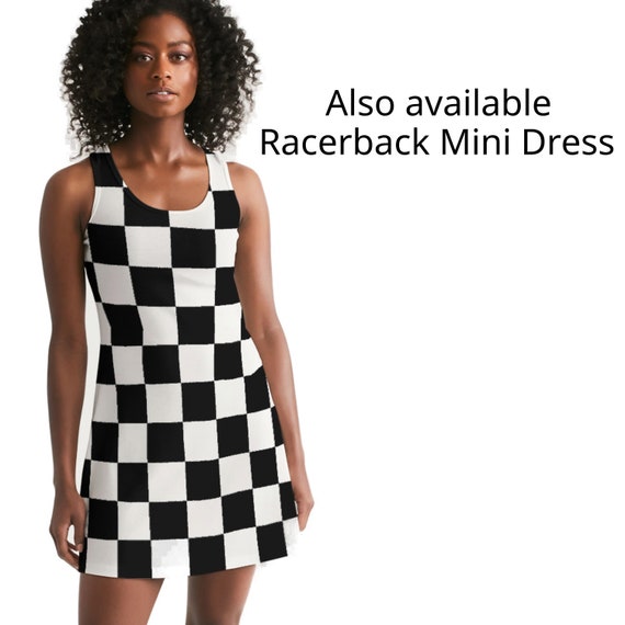 black and white checkered mini dress Chaser Hunter Fairfax Plaid Mini Dress