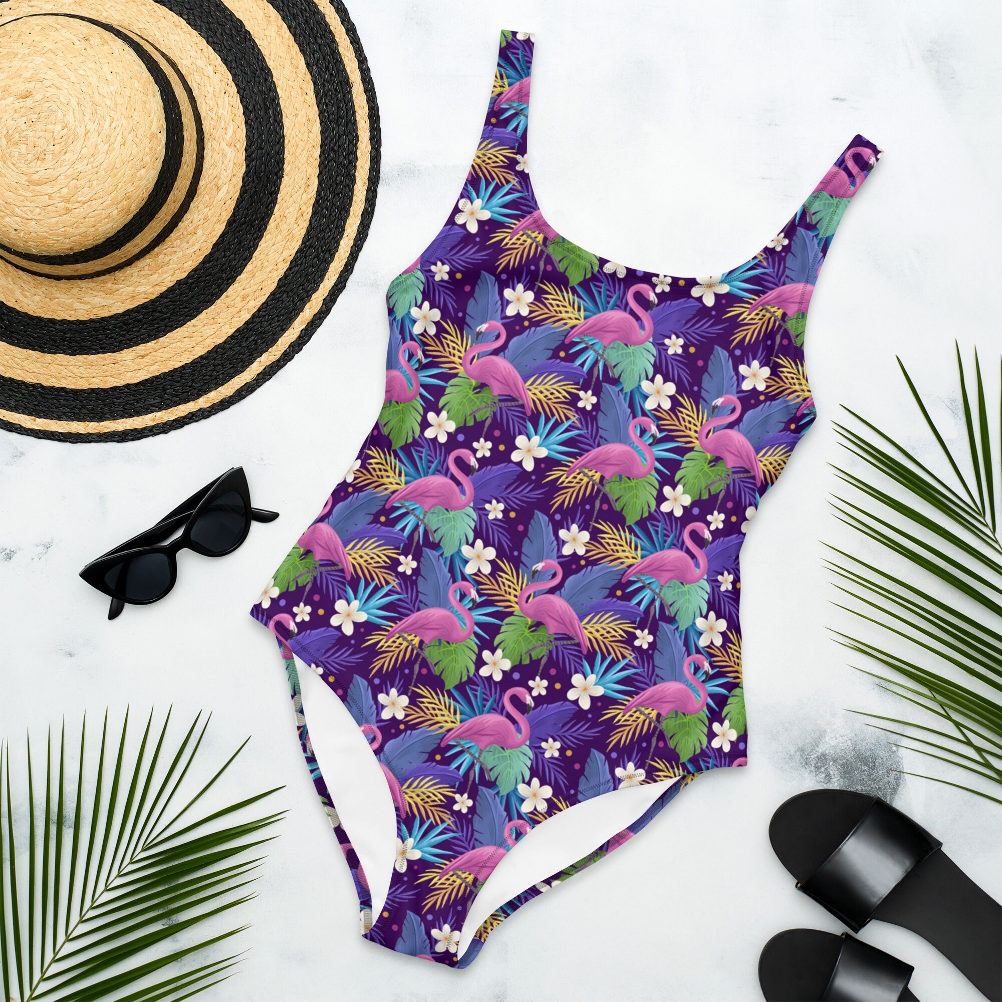 Tropical Flamingo One piece Swimsuit Plus Size Swimsuit Beachwear Flamingo Swimsuit Beach Fashion Swimming Cozzie Eco friendly Swimsuit Etsy UK