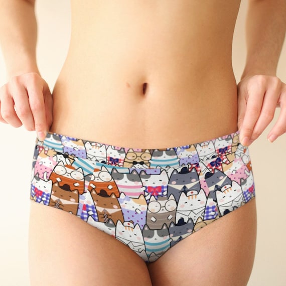 Cheeky Briefs, Kawaii Cats, Cute Cat Underwear, Womens Underwear, Patterned  Printed Panties, Sizes XS-XL, P10 -  Israel