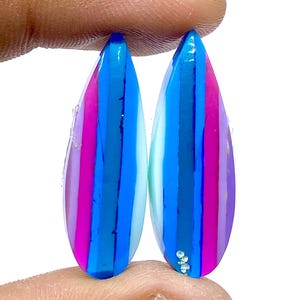 Beautiful Surfite Earing Pair Cabochon... California Surfite Matching Pair Gemstone...Pear Shape Cabochon...32x11x5mm...11.5Ct