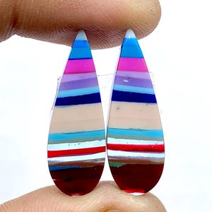 Beautiful Surfite Earing Pair Cabochon... California Surfite Matching Pair Gemstone...Pear Shape Cabochon...27x10x4mm...7Ct