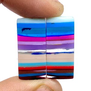 Beautiful Surfite Earing Pair Cabochon... California Surfite Matching Pair Gemstone...Cushion Shape Cabochon...25x11x4mm...12Ct