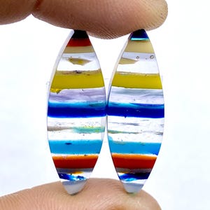 Beautiful Surfite Earing Pair Cabochon... California Surfite Matching Pair Gemstone...Marquise Shape Cabochon...31x10x4mm...10Ct