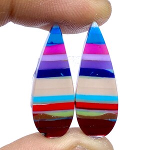 Beautiful Surfite Earing Pair Cabochon... California Surfite Matching Pair Gemstone...Pear Shape Cabochon...28x10x4mm...8Ct