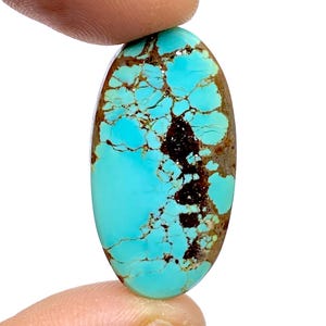 AAA Quality Number 8 Turquoise Cabochon...Eight Turquoise Mine  Gemstone...Handmade Gemstone...Oval Shape Cabochon...35x18x4mm...18Ct