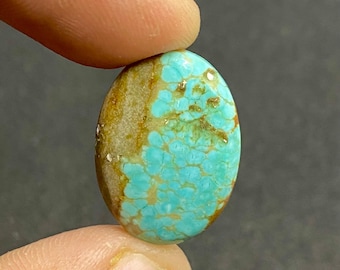 Number 8 Turquoise Cabochon, Handmade Oval Gemstone (22x16x5mm, 12Ct)